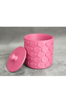 Alvera Kalp Desenli Kapaklı Saklama Kutusu 3d Baskı Iki Renkli Organizer - Pembe Alvera Kalp Desenli Kapaklı Saklama Kutusu 3d Baskı Iki Renkli Organizer - Pembe