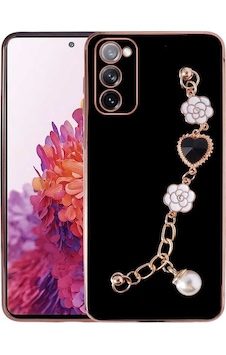 Galaxy S20 Fe Uyumlu El Tutamaçlı Kamera Korumalı Zore Taka Silikon Kılıf-siyah Siyah