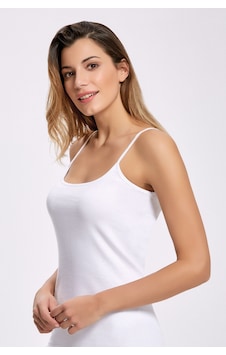 İlke 6'lı Paket, %100 Pamuk Penye, Mat Biyeli, İp Askılı, Kadın Atlet, Beyaz İlke 6'lı Paket, %100 Pamuk Penye, Mat Biyeli, İp Askılı, Kadın Atlet, Beyaz