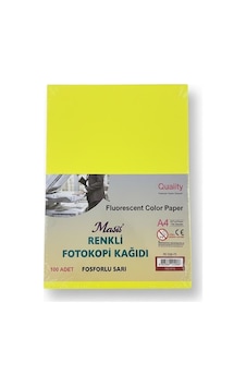 Masis A4 Renkli Fotokopi Kağıdı 100 Lü Fosforlu Sarı Masis A4 Renkli Fotokopi Kağıdı 100 Lü Fosforlu Sarı