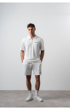 Erkek 2flyy Yazılı Yarım Fermuarlı Regular Fit T-shirt Şort Takım Ekru Erkek 2flyy Yazılı Yarım Fermuarlı Regular Fit T-shirt Şort Takım Ekru