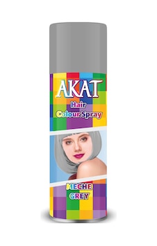 Akat Renkli Saç Spreyi Meche 180 ML Gri