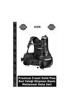 Premium Cressi Solid Plus Bcd Yeleği Ekipman Deniz Malzemesi Dalış Seti Çok Renkli