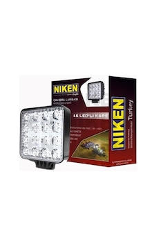 Niken Kare 16 Led 12-24 Volt Projektör Çalışma Lambası 1 Adet Niken Kare 16 Led 12-24 Volt Projektör Çalışma Lambası 1 Adet
