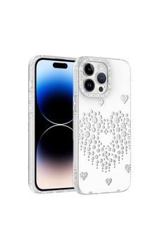 Apple İphone 14 Pro Max Kılıf Damla Taşlı Zore Rivas Sert Pc Kapak Beyaz Apple İphone 14 Pro Max Kılıf Damla Taşlı Zore Rivas Sert Pc Kapak Beyaz