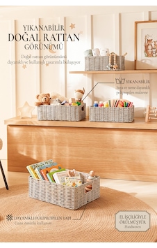 Ocean Home Textile 4'lü Çocuk Odası Yıkanabilir Gri Pp Rattan Sepet Set 30 X 20 X 11 / 33 X 23 X 11 / 36 X 26 X 12 / 39 X 29 X 13 Cm Ocean Home Textile 4'lü Çocuk Odası Yıkanabilir Gri Pp Rattan Sepet Set 30 X 20 X 11 / 33 X 23 X 11 / 36 X 26 X 12 / 39 X 29 X 13 Cm