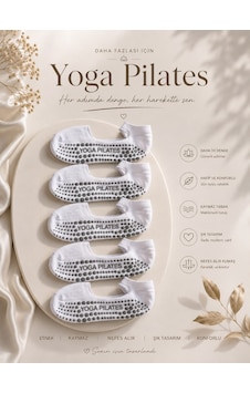 Çorap Vitrini 5'li Paket Kaymaz Taban Pilates Çorabı - Beyaz Patik Yoga Spor Çorabı Çorap Vitrini 5'li Paket Kaymaz Taban Pilates Çorabı - Beyaz Patik Yoga Spor Çorabı