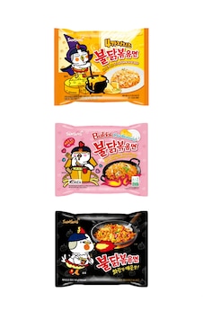Samyang Buldak Hot Chicken Flavor Ramen 3'lü Kombo Karışık Paket Helal