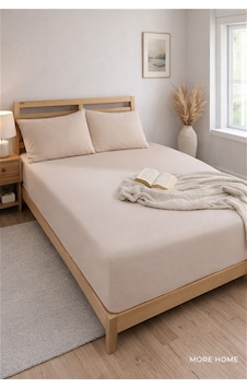 More Home Çift Kişilik Lastikli Çarşaf Seti + Yastık Kılıfı Koyu Bej More Home Çift Kişilik Lastikli Çarşaf Seti + Yastık Kılıfı Koyu Bej
