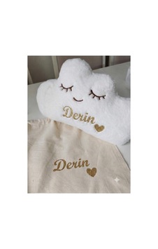 Peluş Bulut Yastık Ve Bez Saklama Kesesi Beyaz Peluş Bulut Yastık Ve Bez Saklama Kesesi Beyaz