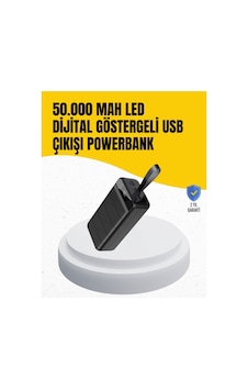 50.000 Mah Kapasiteli Powerbank Hızlı Şarj Destekli 4 Usb Portlu Led Işıklı Taşınabilir Enerji Dep Çok Renkli