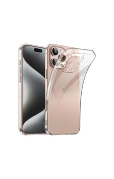 Apple Uyumlu iPhone 16 Pro Kapak Kamera Korumalı Süper Silikon Şeffaf Kılıf