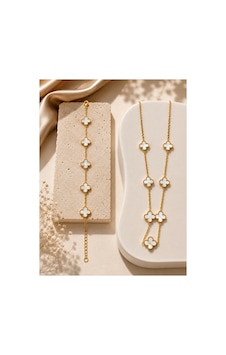Çelik Yonca 2'li Set Model Bileklik Ve Kolye Gümüş-altın - 900798680 Gümüş-altın Çelik Yonca 2'li Set Model Bileklik Ve Kolye Gümüş-altın - 900798680 Gümüş-altın