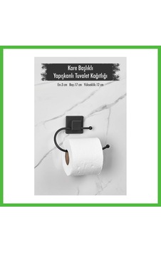 Vaveni Yapışkanlı Kare Başlıklı Siyah Tuvalet Kağıtlığı Arz Vaveni Yapışkanlı Kare Başlıklı Siyah Tuvalet Kağıtlığı Arz
