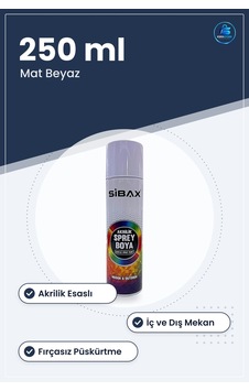 Mat Beyaz Sprey Boya 250 Ml Akrilik İç Ve Dış Mekan İçin Boyama S Mat Beyaz Sprey Boya 250 Ml Akrilik İç Ve Dış Mekan İçin Boyama S