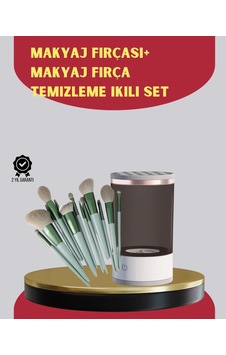 Profesyonel 13 Lü Makyaj Fırçası + Usb Fırça Temizleyici İkili Set