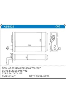 Zenon Fı2601 Kalorifer Radyatörü Fıat Tempra 95 01 Tipo 95 01 Alfa Romeo 145 95 01 146 94 01 155 92 97 7754065- 7582699- 7754068