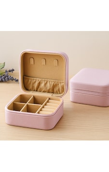 Mini Fermuarlı Takı Kutusu 10x10x5 Cm - Suni Deri, 4 Bölmeli Çok Renkli Mini Fermuarlı Takı Kutusu 10x10x5 Cm - Suni Deri, 4 Bölmeli Çok Renkli