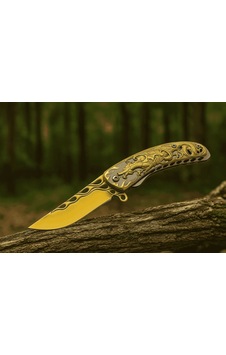 Knivox Browning Gold Ejderha Desenli Kamp Çakısı Sarı Knivox Browning Gold Ejderha Desenli Kamp Çakısı Sarı