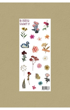 M17 - Vintage Çiçekler Sticker Seti Çok Renkli M17 - Vintage Çiçekler Sticker Seti Çok Renkli