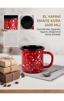 Galaksi Serisi Kobalt Mavi Sarı Sıçratmalı Retro Emaye Kamp Kupası 400 Ml Kırmızı Galaksi Serisi Kobalt Mavi Sarı Sıçratmalı Retro Emaye Kamp Kupası 400 Ml Kırmızı