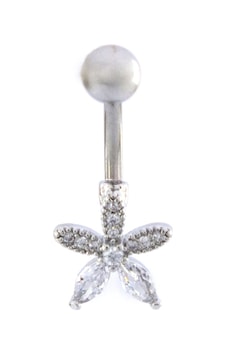 Ferizz 316l Çelik Çiçekli Beyaz Zirkon Taşlı Piercing Prc-215 Beyaz Ferizz 316l Çelik Çiçekli Beyaz Zirkon Taşlı Piercing Prc-215 Beyaz