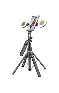 Telefon Tripodu Ve Selfie Çubuğu Seti Bluetooth Kumandalı Led 180 Cm - Siyah Nd1032 Telefon Tripodu Ve Selfie Çubuğu Seti Bluetooth Kumandalı Led 180 Cm - Siyah Nd1032