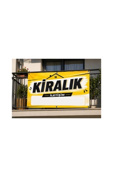 Kiralık Branda Afişi 70x100 Cm 4 Tarafı Metal Kuşgözlü Suya Dayanıklı Dış Mekan İlan Brandası