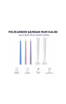 Uzun Şamdan Mum Yapım Kalıbı Gri