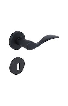 Çebi Oval Lüks Mat Siyah Rozetli Oda Kapı Kolu Mp24 Çebi Oval Lüks Mat Siyah Rozetli Oda Kapı Kolu Mp24