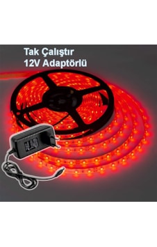 Tak Çalıştır Şerit Led Kırmızı 5 Metre Aç-kapat Anahtarlı Tak Çalıştır Şerit Led Kırmızı 5 Metre Aç-kapat Anahtarlı