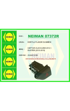 Neıman 07372r-99 Dortlu Flasor Düğmesi Captur-clio 4-zoe 2012 Ve Sonrası Duster 2010-2018 252907372r Neıman 07372r-99 Dortlu Flasor Düğmesi Captur-clio 4-zoe 2012 Ve Sonrası Duster 2010-2018 252907372r