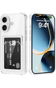 Apple Uyumlu iPhone 17 Kapak Kamera Korumalı Kartlıklı Darbe Emici Özellikli Şeffaf Silikon Kılıf Apple Uyumlu iPhone 17 Kapak Kamera Korumalı Kartlıklı Darbe Emici Özellikli Şeffaf Silikon Kılıf