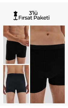 Weweus Siyah 3'lü Erkek Süper İnce Doğal Bambu Lüks Boxer 1012 Siyah Weweus Siyah 3'lü Erkek Süper İnce Doğal Bambu Lüks Boxer 1012 Siyah