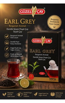 Güzelçay Earlgrey Bergamut Aromalı Demlik Poşet Çay 100 Lü Çelik