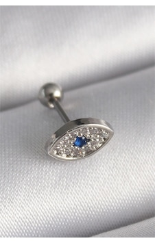 316l Çelik Gümüş Renk Zirkon Taşlı Göz Tragus Piercing 316l Çelik Gümüş Renk Zirkon Taşlı Göz Tragus Piercing