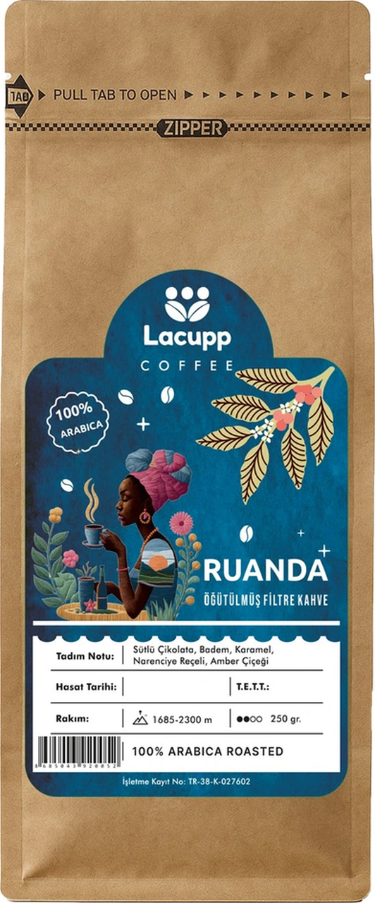 Lacupp - Ruanda - Öğütülmüş Filtre Kahve/çekirdek Kahve - 250 Gr 100% Arabica Filtre Lacupp - Ruanda - Öğütülmüş Filtre Kahve/çekirdek Kahve - 250 Gr 100% Arabica Filtre