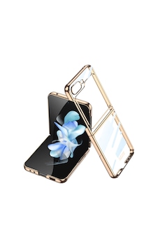 Galaxy Uyumlu Z Flip 5 Kılıf Zore Kıpta Lensli Kapak Gold Galaxy Uyumlu Z Flip 5 Kılıf Zore Kıpta Lensli Kapak Gold