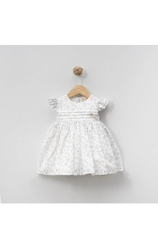 Lamato Baby Yazlık Çiçek Baskılı Omuzları Fırfırlı Bebe Kız Elbise Gri Lamato Baby Yazlık Çiçek Baskılı Omuzları Fırfırlı Bebe Kız Elbise Gri