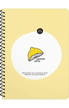 Hisli Şeyler Artık Sıkıldım 80 Yaprak Kareli Orta Boy Defter Pastel Sarı Hisli Şeyler Artık Sıkıldım 80 Yaprak Kareli Orta Boy Defter Pastel Sarı