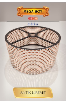 Antik Kiremit Lambader Başlığı 35 Cm Mega Boy ANTRASİT Antik Kiremit Lambader Başlığı 35 Cm Mega Boy ANTRASİT