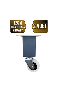 Kale Ahşap Tekerli Ayak Mobilya Masa Dolap Tekerli Ayağı 12cm Frensiz Antrasit 2 Adet Kale Ahşap Tekerli Ayak Mobilya Masa Dolap Tekerli Ayağı 12cm Frensiz Antrasit 2 Adet