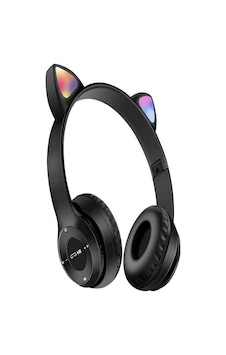 Mmpshop P47M Sevimli Kedi Bluetooth Kablosuz Mikrofonlu RGB Kulak Üstü Kulaklık