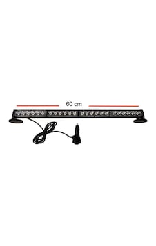 4'Lü Tepe Çakar Lamba Mıknatıslı 12-24V Kırmızı-Mavi 59 CM / Lapa