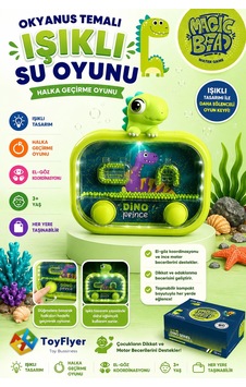 Su Oyunu Water Game Çocuklar İçin Eğlenceli Halka Geçirme Işıklı Dinazor Modelleri 2586bc-l12yeş