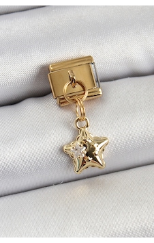Clariss 316l Çelik Sallantılı Zirkon Taşlı Yıldız Model Gold Renk Nomination Charm Çok Renkli Clariss 316l Çelik Sallantılı Zirkon Taşlı Yıldız Model Gold Renk Nomination Charm Çok Renkli