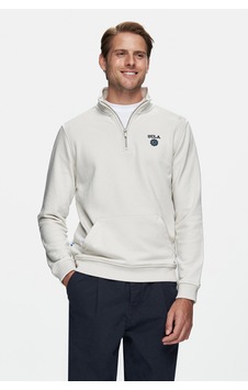 Ucla Leon Bej Yarım Fermuar Nakışlı Standard Fit Erkek Sweatshirt Bej Ucla Leon Bej Yarım Fermuar Nakışlı Standard Fit Erkek Sweatshirt Bej