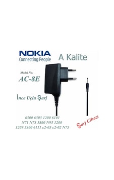 Nokia Uyumlu Ince Uç Şarj Cihazı 6300 1200 2700 3110 5130 5300 5800 6... Nokia Uyumlu Ince Uç Şarj Cihazı 6300 1200 2700 3110 5130 5300 5800 6...