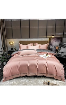 Battal Boy Pembe Gri Pamuk Saten Nevresim Takımı Çok Renkli Battal Boy Pembe Gri Pamuk Saten Nevresim Takımı Çok Renkli
