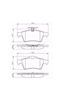 Opel Vectra C 1.6 16V 2002-2009 Bosch Arka Fren Balatası N11.13811 Opel Vectra C 1.6 16V 2002-2009 Bosch Arka Fren Balatası N11.13811